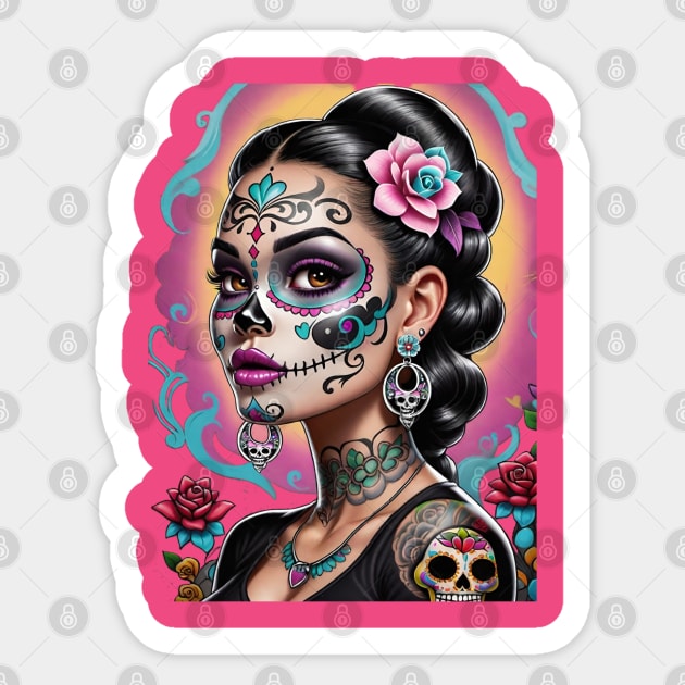 Catrina - Dia De Los Muertos Sticker by Absinthe Society 